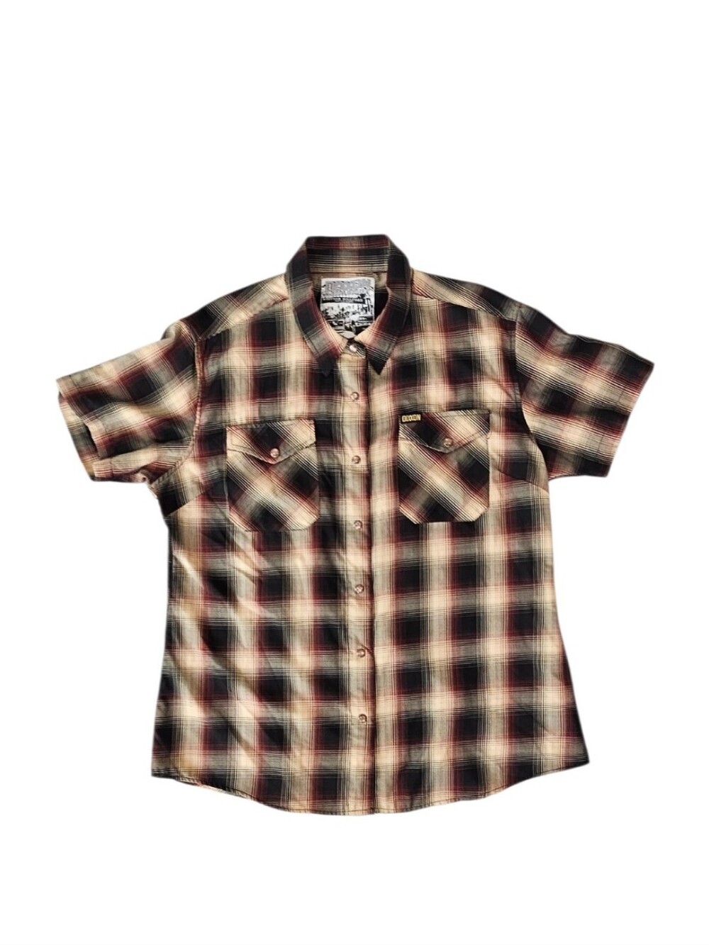 DIXXON Women's XL "Whittier Boulevard" Plaid Button Down Bamboo Shirt